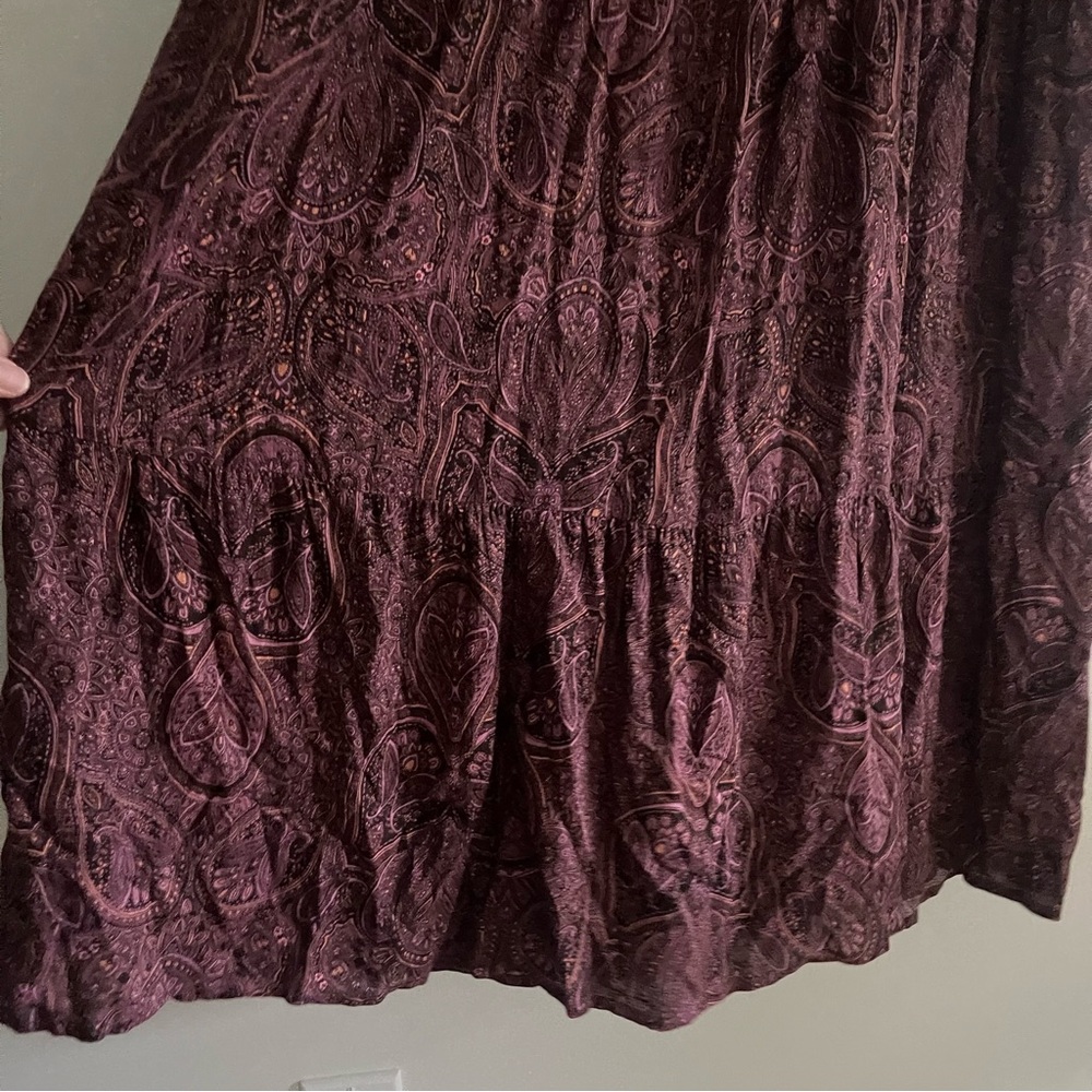 A New Day Target Long Sleeve Paisley Maxi Dress in Plum Purple Women’s Sz S Boho - Picture 6 of 11